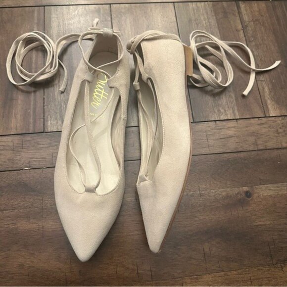 Butter Shoes Made in Italy Tan Ballerina Pointed Flats Balletcore Size 8 - Picture 3 of 12